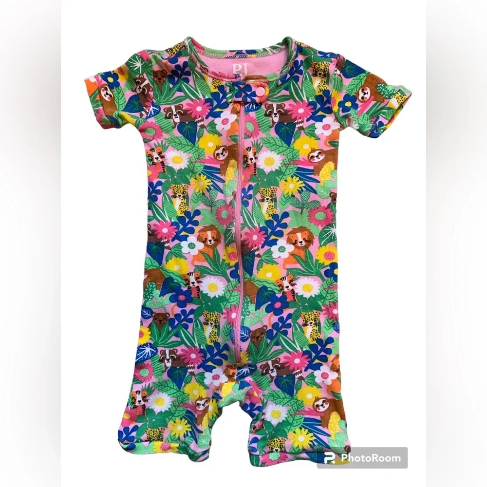 Children’s Place Floral Snug Fitting One Piece Pajamas-12-18 Months Sloth